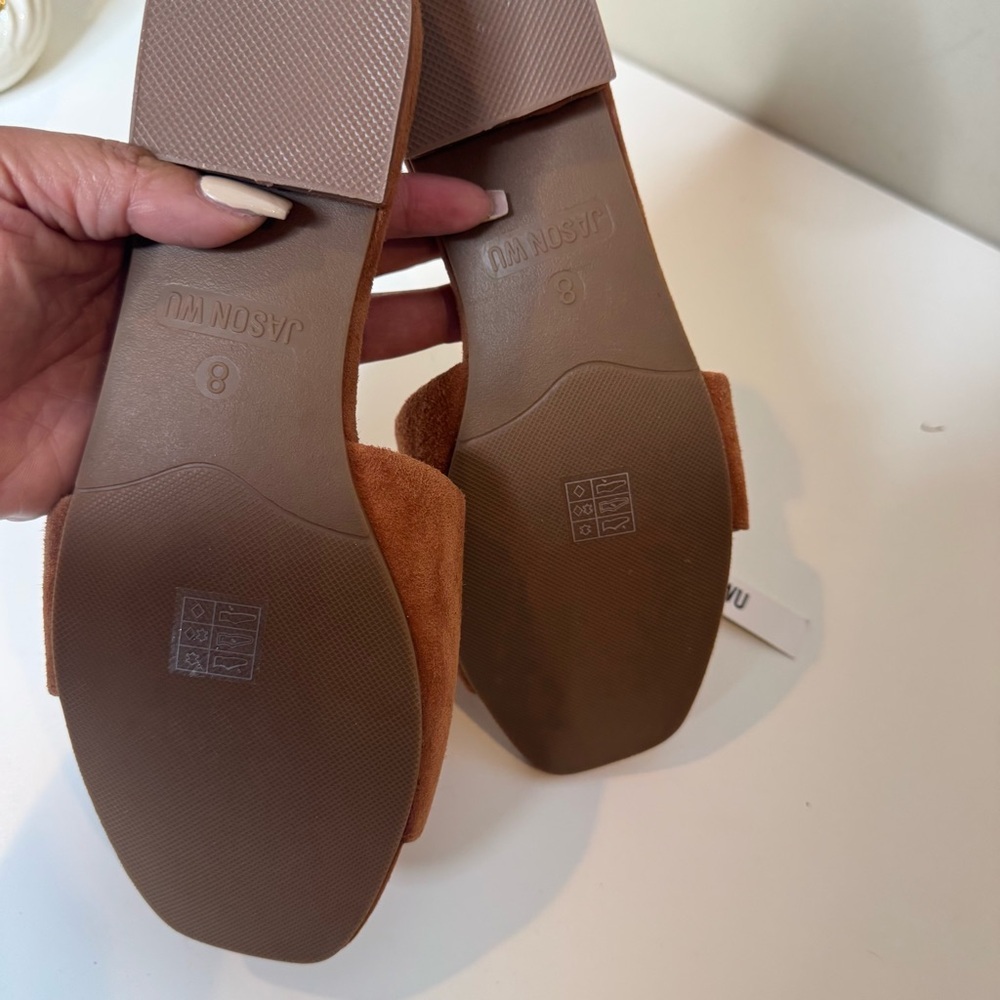 Jason Wu NWT tan suede slide sandals size 8 - Picture 7 of 8